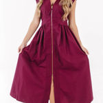 Entro  Deep Red Midi Dress Photo 0