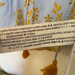 ZARA  Blouse‎ FLORAL EMBROIDERY Stripe VOLUMINOUS Sleeve Size Small Photo 7