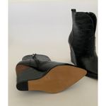 Jessica Simpson Hilrie Fashion Boot Black Leather Pointed Toe Wedge Bootie 5M Photo 2