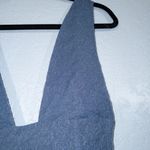 We Wore What NWT  Grey Blue Textured Knit V-Neck Mini Dress Size 6 Photo 2