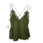 Free People NWT Free People Adella Lace Peplum Cami Green Boho Festival Bridal Top Small Photo 3