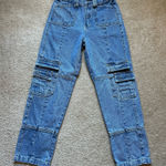 LIONESS  Women's Straight Leg Blue Jeans Photo 0