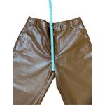 Princess Polly  cognac brown wide leg faux leather high rise pants sz 10 Photo 4