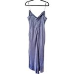 Lulus NWOT Sophisticated Sight Periwinkle Satin Jacquard Cowl Midi Dress XXL Photo 4