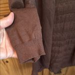 Roz & Ali NWT Brown 3/4 Sleeve Ribbed with Crochet Back Cardigan Size Large Photo 5