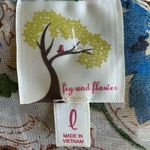 Fig and Flower Border Print Boho 3:4 sleeve blouse size Large Black Photo 9