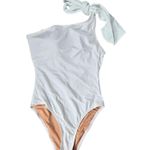 J.Crew ‎ Bow one-shoulder one-piece Swimsuit White 6 BF170 Photo 0