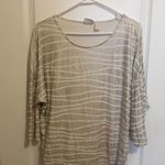 Chico's Chico’ women’s blouse size one silver/ white Photo 8