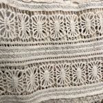 Crocheted Cotton Blend Beige Mini Dress M White Size M Photo 6