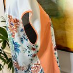 Romeo + Juliet Couture chrysanthemum floral sheer oversize medium blouse Photo 2