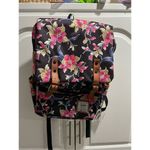 Junlion Floral Print School Laptop Backpack Bag Black Snap Brown Buckle Red Photo 1