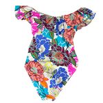Trina Turk  Radiant Blooms Off-the-Shoulder Ruffle One Piece Swimsuit Sz 8 Floral Photo 3
