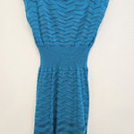 Missoni  Zig Zag Turquoise Blue Knit Flawed Dress size Medium Photo 0