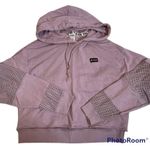 PINK - Victoria's Secret PINK VS Dusty‎ Rose Mauve Mesh Panel Hooded Crop Sweatshirt Extra Small XS Photo 0