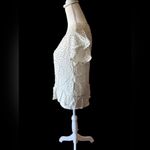 Rails  White Black Polka Dot V Neck Ruffle Sleeve Tie Waist Peplum Top XS Photo 3