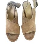 Michael Kors Mariana Suede/ Snakeskin Sling Platform/Open Toe Heels Brown Size 9 Photo 2