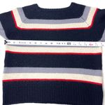 Italian Striped Wool Sweater Americana Crew Neck Long Sleeve Blue Size XS Photo 2