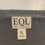 EQL by Kerrits Lucky Horseshoe Cable‎ Equestrian Sporty Preppy Sweater Size XL Gray Photo 6