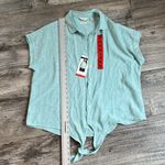Weatherproof  Vintage Button Down Light Blue Sz M Tie Front Short Sleeve NWT #139 Photo 7