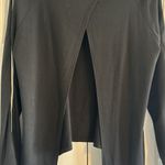 Heroine Sport Black Open Back Sweatshirt with Silver Arm Stripe Photo 4