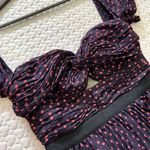 Self Portrait NWOT  Plumetis Black & Red Polka Dot Mini Dress US 6 Photo 8