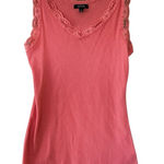 Apt. 9  Vintage Y2K Tank Top Lace Lettuce Hem Grunge WhimsiGoth Coral Size Small Photo 0