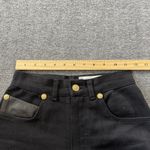Vintage 90s Cache Womens 4 Black Denim Leather High Rise Straight Mom Jeans USA Photo 6