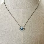 stainless steel Milor Evil eye rhinestone pendant necklace Blue Photo 2
