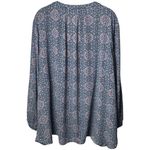 T Tahari NEW Tahari Blue and Red Geometric Floral Blouse Artsy Career Bohemian Peasant 3X Photo 4