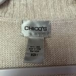 Chico's  100% Linen Plunging V-Neck Tunic Sweater Ivory/Beige Heather Size 1 Photo 9