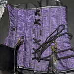 NWT Charmian Corset Jacket Belt Bag Set Royal Purple Lace Size Medium Photo 2