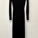 SKIMS  Soft Lounge Bodycon Rib Long Sleeve Maxi Dress Black Women's Size Small Photo 2