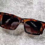 Boutique Tortoise Shell Brown Rectangle Sunglasses Photo 0
