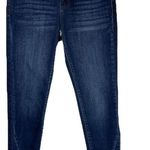 Kancan Womens Dark Wash Skinny Crossover Split Hem Jeans Sz 27 Blue Photo 1