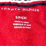 Tommy Hilfiger Women's Red and Navy Cropped Hoodie Photo 7