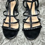 Schutz  Rosalia black strappy braided block heel sandal women’s shoe size 9 B Photo 4