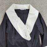 Ravel Womens Formal Jacket M Black White Taffeta Double Breasted French Cuffs Size M Photo 2