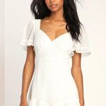 Lulus Always Your Darling White Swiss Dot Short Sleeve Mini Dress Size XL Bride Photo 1