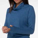 Imbodhi Women’s Turtleneck Top Shirt Longsleeve Cropped Thumbhole in Oatmeal S Photo 0