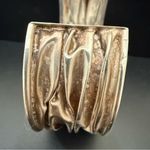 Vintage 925 Sterling Silver Modernist Brutalist Wrinkled Rippled Cuff Bangle Photo 9