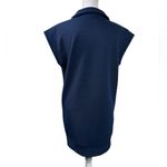 Entro  Women’s Classic Navy Side Zip V-Neck Ribbed Relaxed Dress Size Small Photo 4