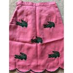 CJ Laing 100% linen pink alligator palm tree Skirt Size 2 Pink Photo 2