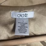 Cache Blazer Womens Size L Jacket Linen Silk Khaki Tan Buttons Size L Office Size L Photo 4