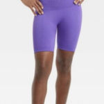 All In Motion  Women's Purple Bike Shorts Seamless Core Shorts Nwt Photo 0