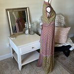 Angie boho floral patchwork v neck sleeveless maxi summer cottage dress L Photo 6