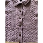 Vintage Sweater Womens Small Purple Wool Cable Knit England Nautical Preppy Photo 5