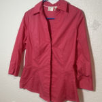 Lee Riders by  Shirt Women's Size Small 3/4‎ Sleeve Button Bright Pink (081) Photo 0