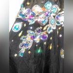 PARTYTIME Black MANY RHINESTONES Sz 16 Gown Prom Party Pageant Turquoise Photo 6