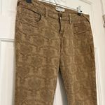 Free People Jacquard Textured Jeans Pants Brown/Khaki Floral Embossed Boho Sz 29 Photo 2