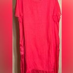 Womens Prima Short Sleeve Grapefruit Linen/Silk BLD W/Pockets midi Dress|Sz:L/XL Pink Size undefined Photo 2